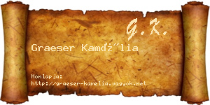 Graeser Kamélia névjegykártya